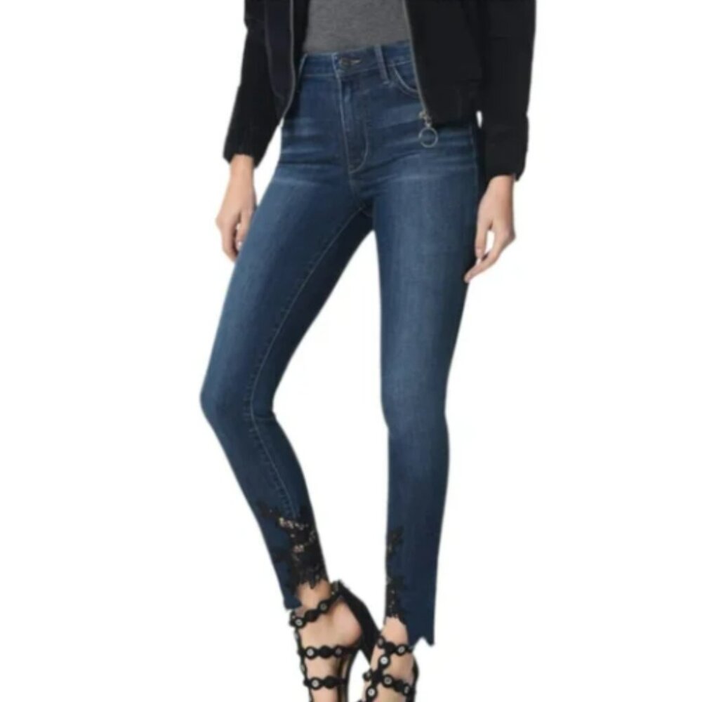 Sam Edelman Women's Waist Size 31The Stiletto Jeans Lace Detail Skinny Ankle